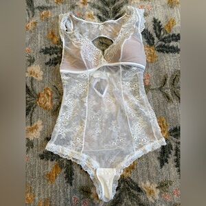 Intimissimi White Lace Lingerie Bodysuit XS 0